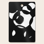 Circle Spirals Black & White Minimalist Ink Tribal Mid Century Pattern Dark Painting Pattern Cutting Board Gallery Image 1