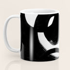 Circle Spirals Black & White Minimalist Ink Tribal Mid Century Pattern Dark Painting Pattern Coffee Mug Gallery Image 3
