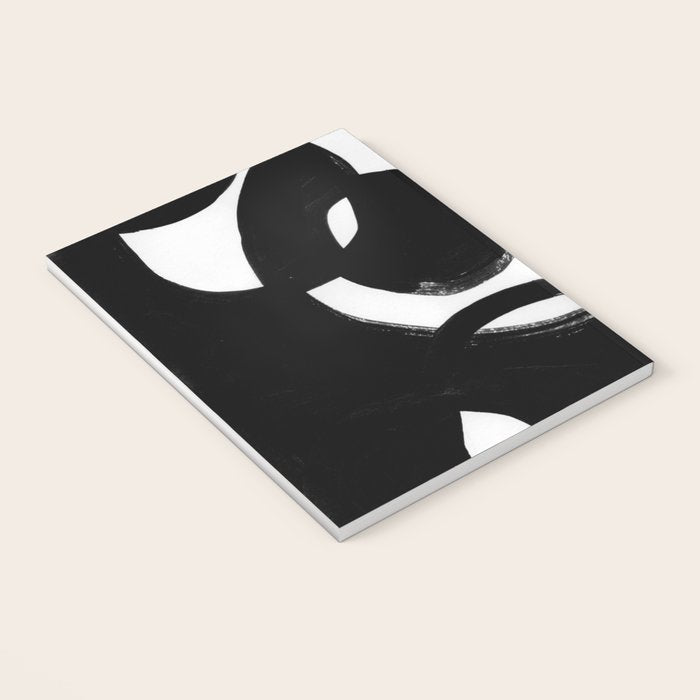 Circle Spirals Black & White Minimalist Ink Tribal Mid Century Pattern Dark Painting Pattern Notebook Gallery Image 3