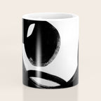 Circle Spirals Black & White Minimalist Ink Tribal Mid Century Pattern Dark Painting Pattern Coffee Mug Gallery Image 4