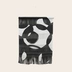 Circle Spirals Black & White Minimalist Ink Tribal Mid Century Pattern Dark Painting Pattern Wall Hanging Gallery Image 1