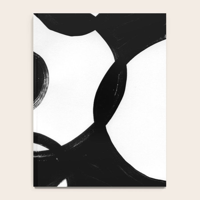 Circle Spirals Black & White Minimalist Ink Tribal Mid Century Pattern Dark Painting Pattern Notebook Gallery Image 4