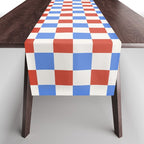 Checkered Multicolor Pattern XX Red White Blue Table Runner Gallery Image 1