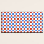 Checkered Multicolor Pattern XX Red White Blue Desk Mat Gallery Image 3