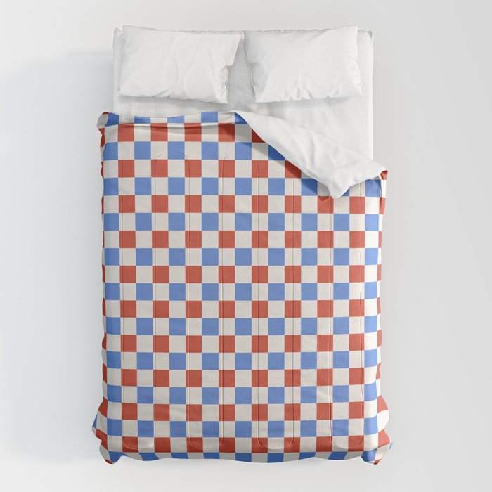 Checkered Multicolor Pattern XX Red White Blue Comforter Gallery Image 6