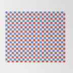 Checkered Multicolor Pattern XX Red White Blue Throw Blanket Gallery Image 2