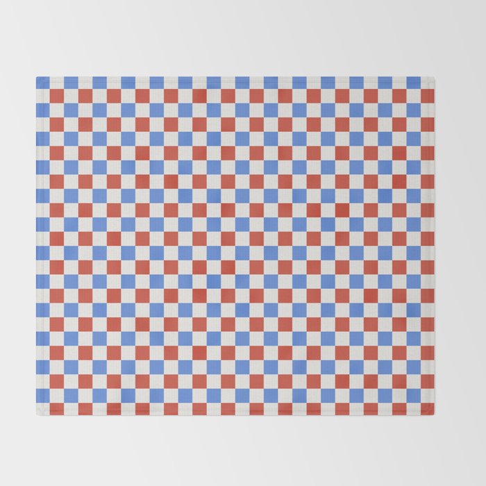 Checkered Multicolor Pattern XX Red White Blue Throw Blanket Gallery Image 2