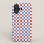 Checkered Multicolor Pattern XX Red White Blue iPhone Case Gallery Image 1