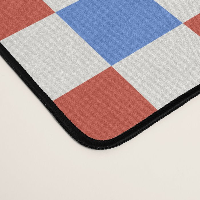 Checkered Multicolor Pattern XX Red White Blue Desk Mat Gallery Image 4