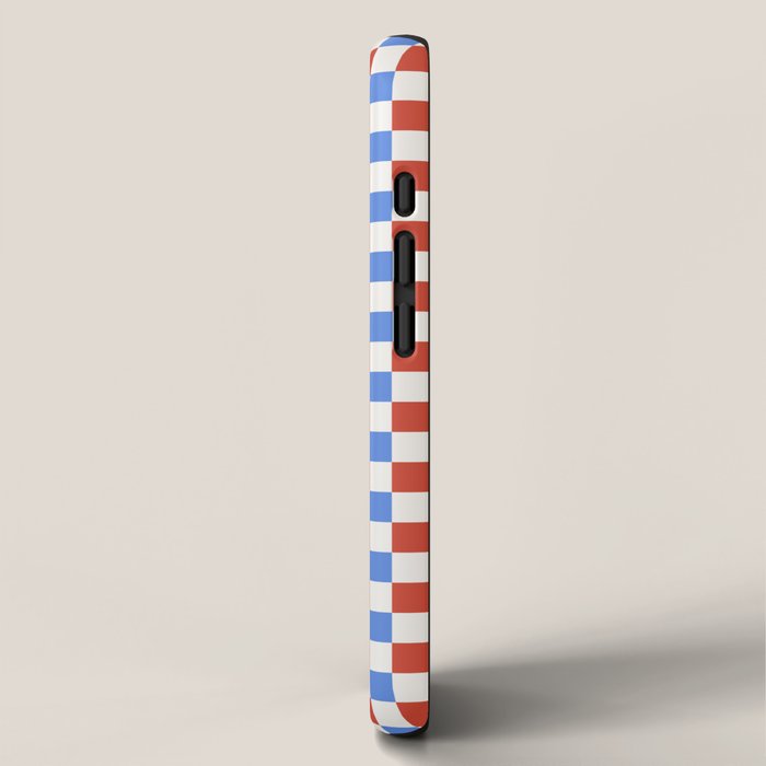 Checkered Multicolor Pattern XX Red White Blue iPhone Case Gallery Image 2