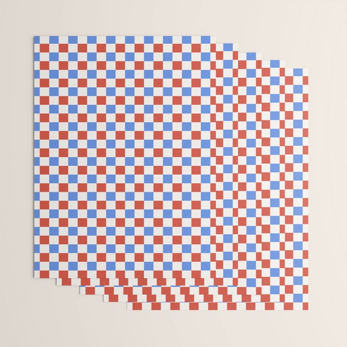 Checkered Multicolor Pattern XX Red White Blue Wrapping Paper Gallery Image 3