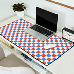 Checkered Multicolor Pattern XX Red White Blue Desk Mat Gallery Image 2