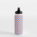 Checkered Multicolor Pattern XX Red White Blue Water Bottle Gallery Image 3