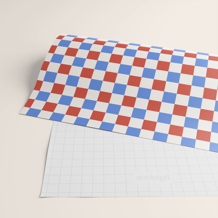 Checkered Multicolor Pattern XX Red White Blue Wrapping Paper Gallery Image 2