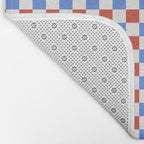 Checkered Multicolor Pattern XX Red White Blue Bath Mat Gallery Image 2