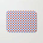 Checkered Multicolor Pattern XX Red White Blue Bath Mat Gallery Image 1
