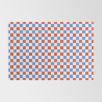 Checkered Multicolor Pattern XX Red White Blue Rug Gallery Image 2