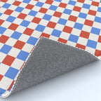 Checkered Multicolor Pattern XX Red White Blue Rug Gallery Image 4