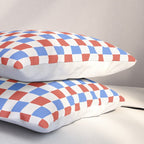 Checkered Multicolor Pattern XX Red White Blue Pillow Sham Gallery Image 3