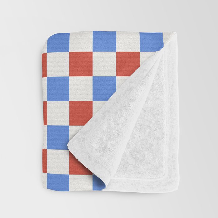 Checkered Multicolor Pattern XX Red White Blue Throw Blanket Gallery Image 3