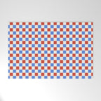 Checkered Multicolor Pattern XX Red White Blue Welcome Mat Gallery Image 1