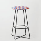 Checkered Multicolor Pattern XX Red White Blue Stool Gallery Image 1