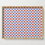 Checkered Multicolor Pattern XX Red White Blue Serving Tray Gallery Image 1