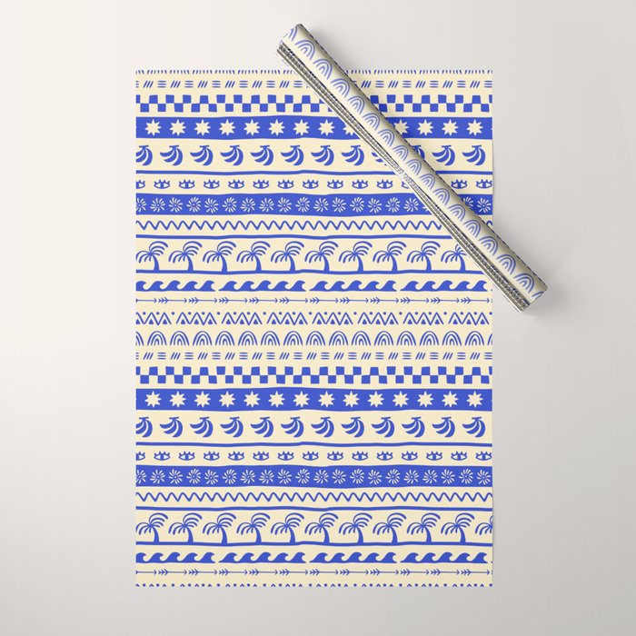 Vintage tropical summer nature art pattern Wrapping Paper Gallery Image 1
