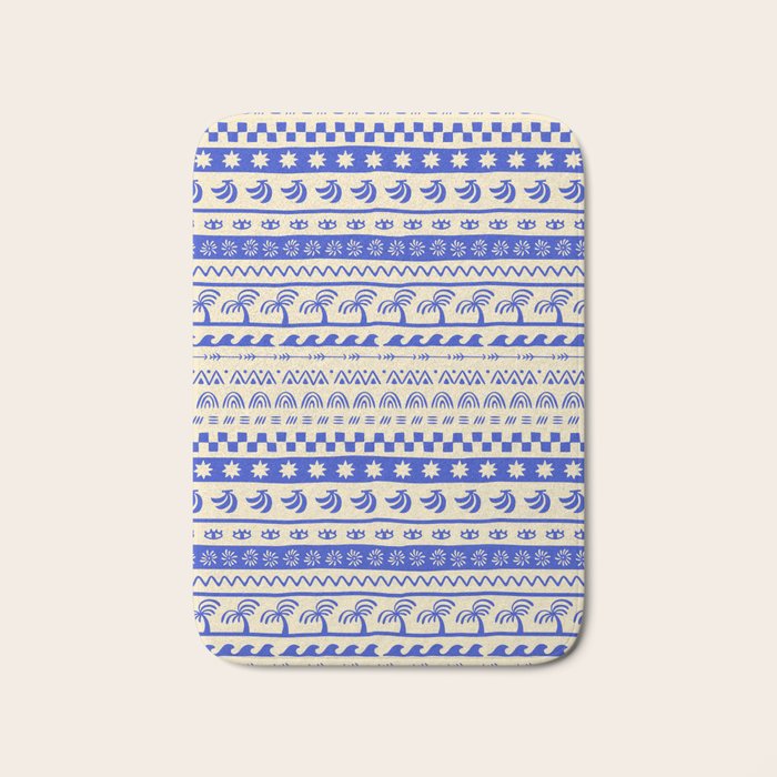 Vintage tropical summer nature art pattern Bath Mat Gallery Image 1