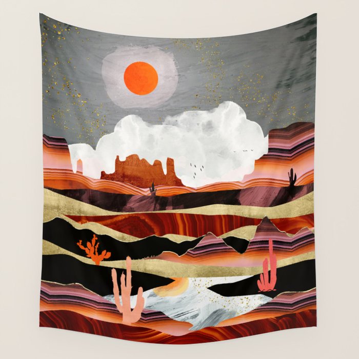 Coral Desert Lake Wall Tapestry Gallery Image 4