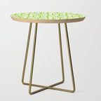 Mid Century Modern Abstract Lime Green and White Piquet Multi Pattern Side Table Gallery Image 1