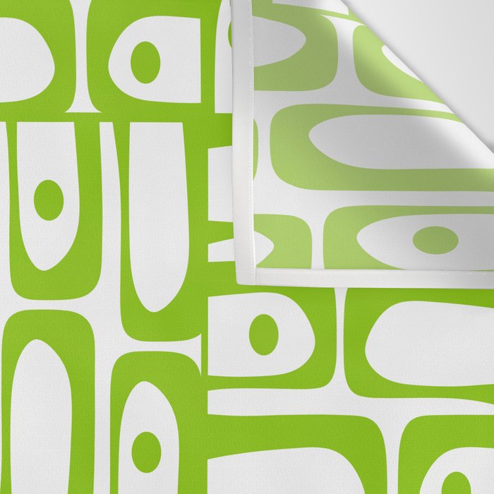 Mid Century Modern Abstract Lime Green and White Piquet Multi Pattern Wall Tapestry Gallery Image 3