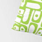 Mid Century Modern Abstract Lime Green and White Piquet Multi Pattern Pillow Sham Gallery Image 4