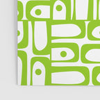 Mid Century Modern Abstract Lime Green and White Piquet Multi Pattern Poster Gallery Image 3