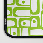 Mid Century Modern Abstract Lime Green and White Piquet Multi Pattern Laptop Sleeve Gallery Image 3