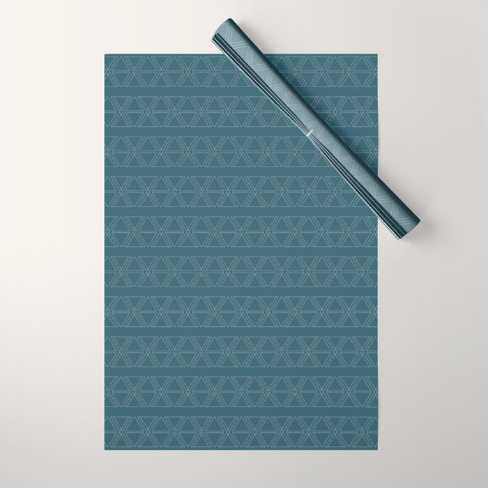 lines geo-teal Wrapping Paper Gallery Image 1