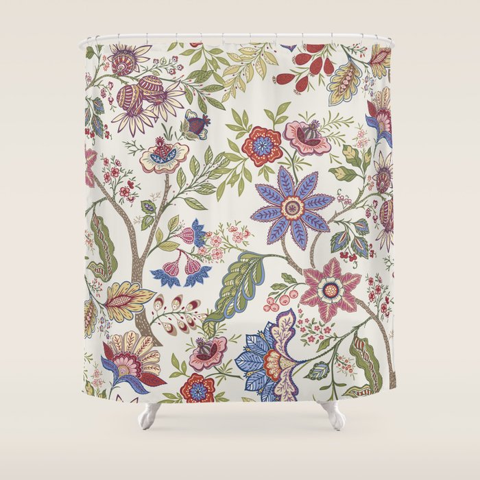 Oriental Chinoiserie Garden  Shower Curtain Gallery Image 1