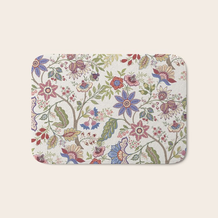 Oriental Chinoiserie Garden  Bath Mat Gallery Image 1