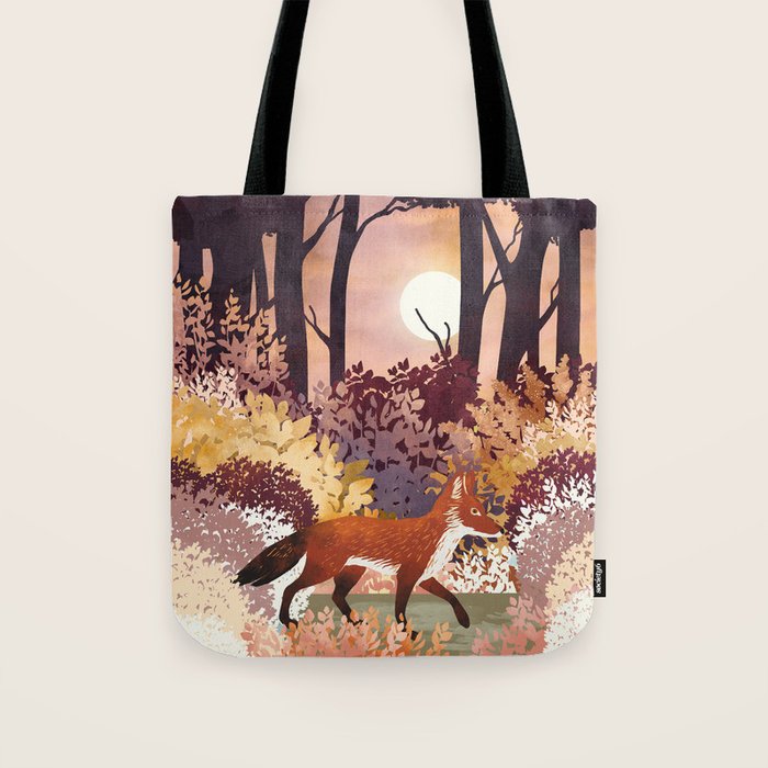 Autumn Fox Forest Tote Bag Gallery Image 1