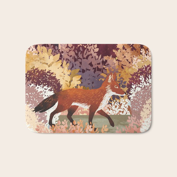 Autumn Fox Forest Bath Mat Gallery Image 1