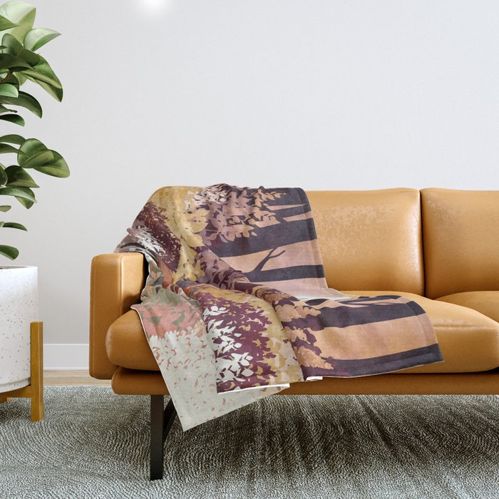 Autumn Fox Forest Throw Blanket Gallery Image 1