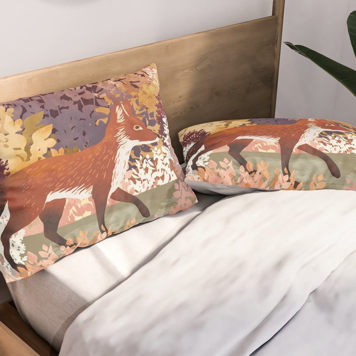 Autumn Fox Forest Pillow Sham Gallery Image 2