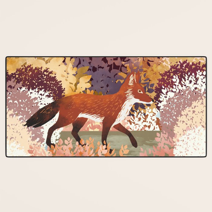 Autumn Fox Forest Desk Mat Gallery Image 3