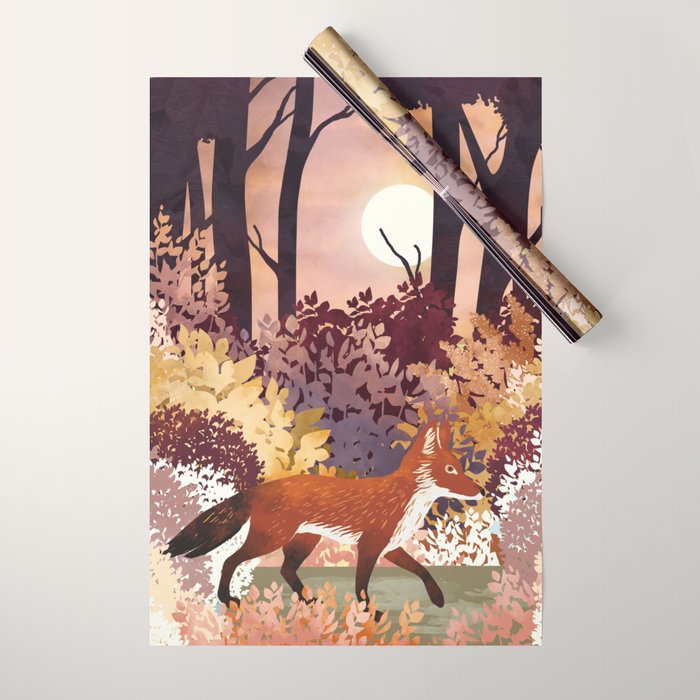 Autumn Fox Forest Wrapping Paper Gallery Image 1
