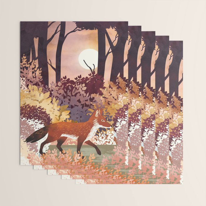 Autumn Fox Forest Wrapping Paper Gallery Image 3