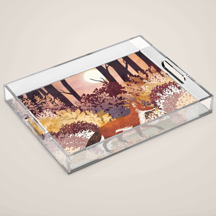Autumn Fox Forest Acrylic Tray Gallery Image 1
