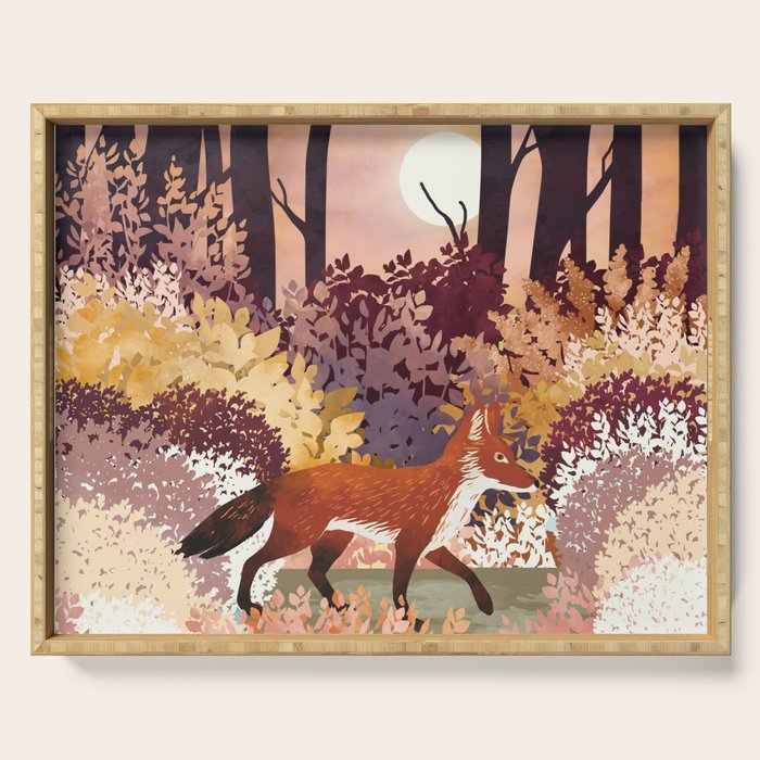 Autumn Fox Forest Serving Tray Gallery Image 1