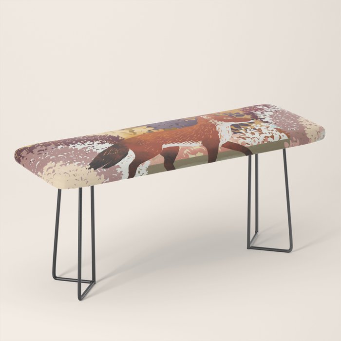 Autumn Fox Forest Bench Gallery Image 1
