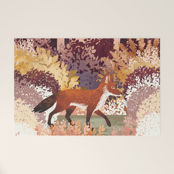 Autumn Fox Forest Welcome Mat Gallery Image 1