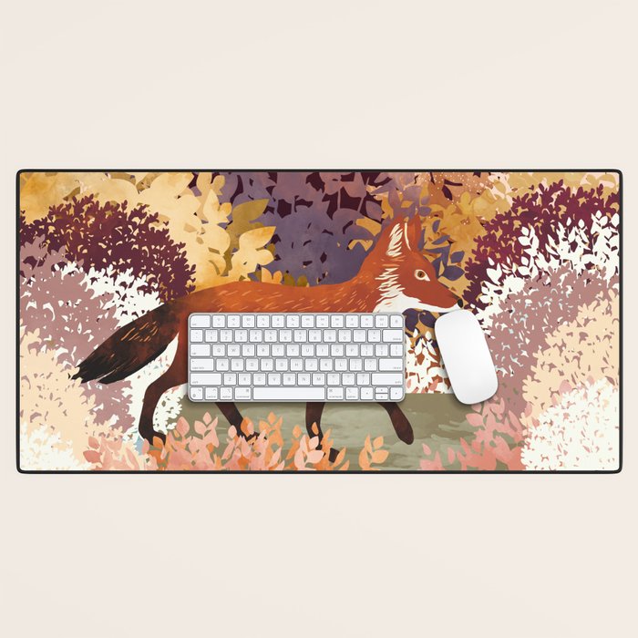 Autumn Fox Forest Desk Mat Gallery Image 1